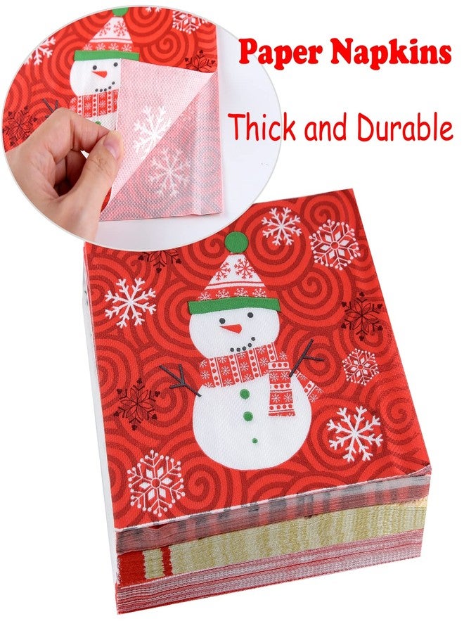 ASTARON 60 Pack Christmas Napkins 3 Designs, Disposable Paper Cocktail Napkins Bulk Christmas Decorative Napkins for Holiday Dinner Christmas Party Supplies - Image 4